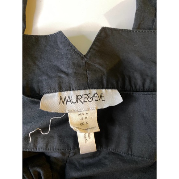 Maurie and Eve Draped Waist Cinch Black Pants Womens Size 2 - Picture 3 of 4